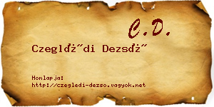Czeglédi Dezső névjegykártya